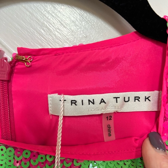 Trina Turk sequin checked dress . - Picture 5 of 6